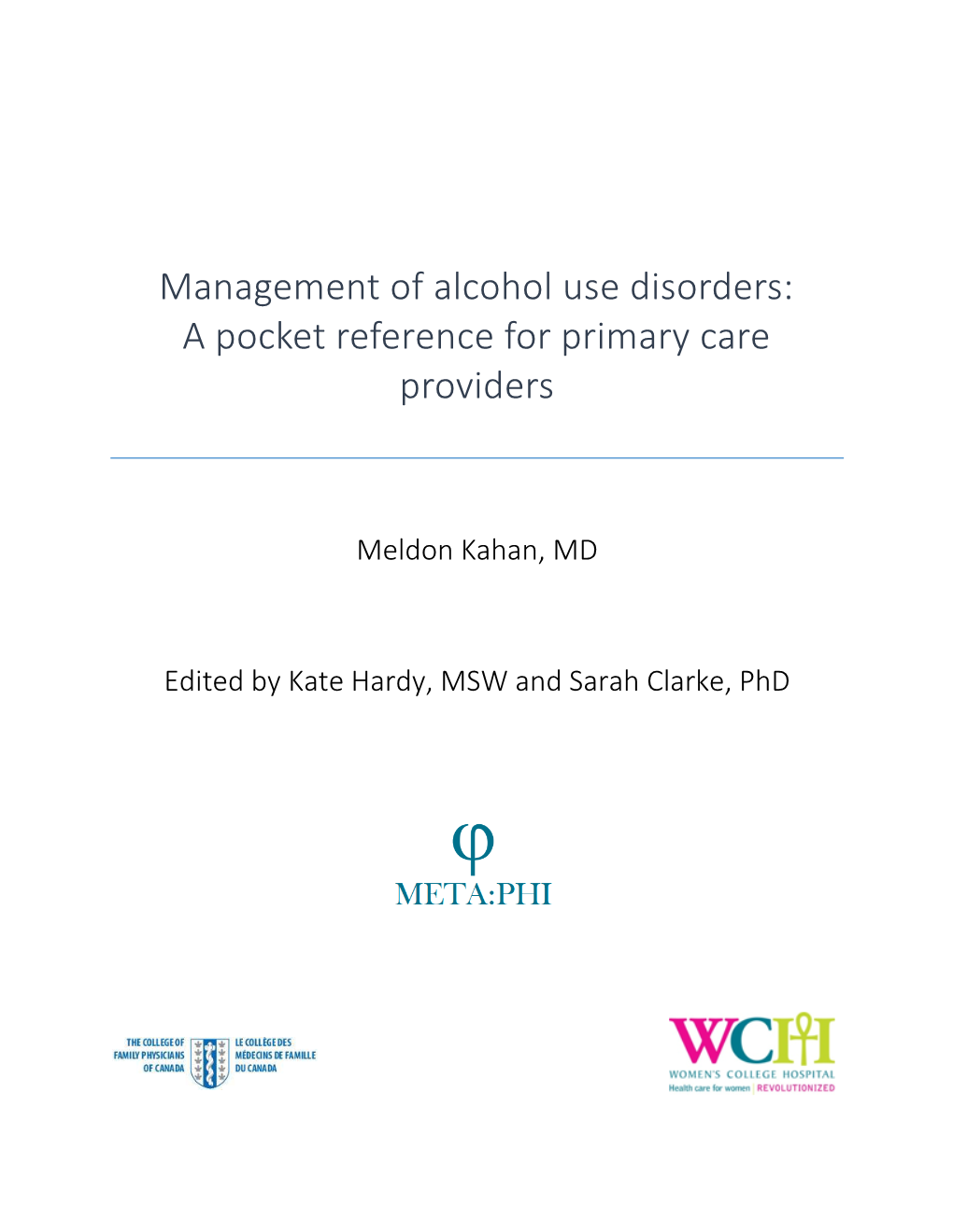 Management of Alcohol Use Disorders: a Pocket Reference for Primary Care Providers