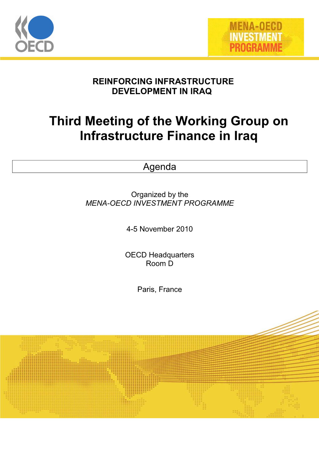 Working Group on Infrastructure Finance in Iraq, Meeting 1