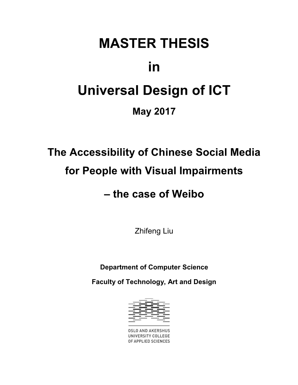 MASTER THESIS in Universal Design of ICT May 2017