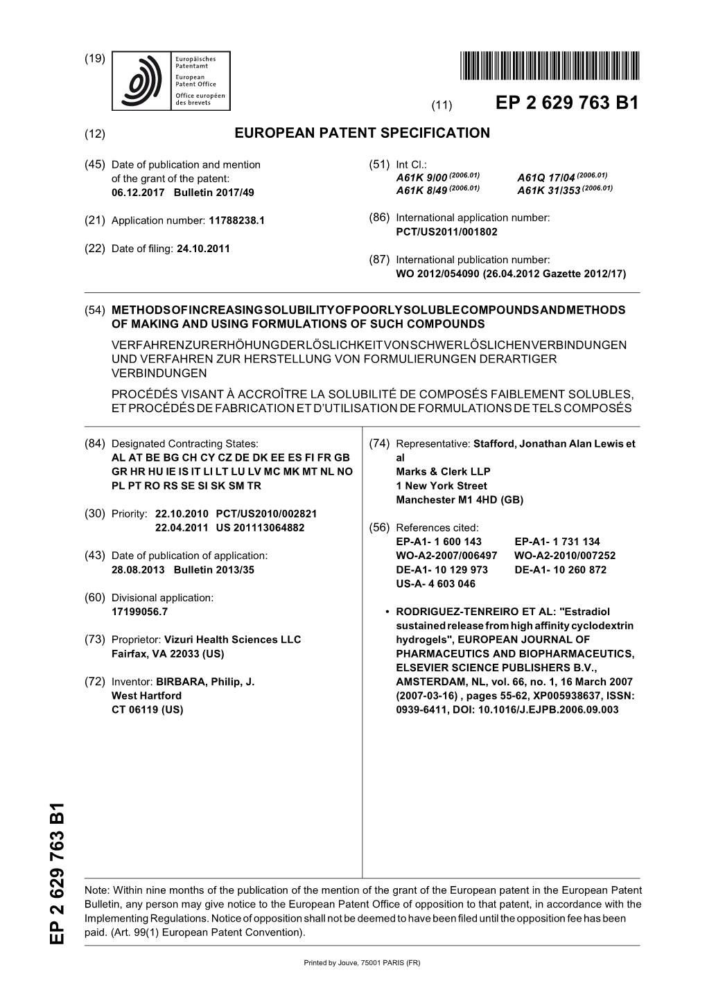 European Patent Specification