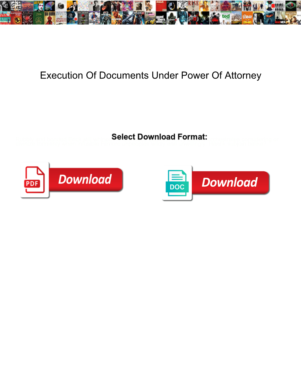 Execution of Documents Under Power of Attorney