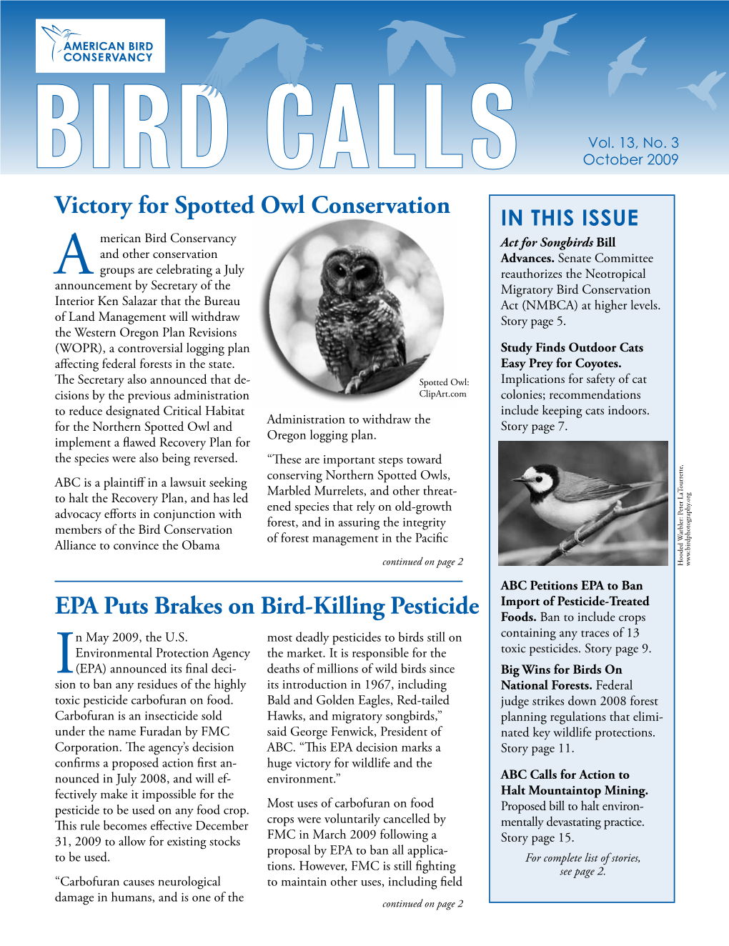 EPA Puts Brakes on Bird-Killing Pesticide Victory for Spotted Owl
