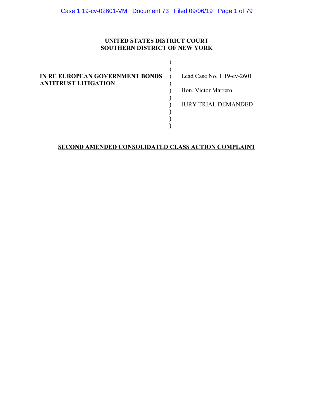 Case 1:19-Cv-02601-VM Document 73 Filed 09/06/19 Page 1 of 79