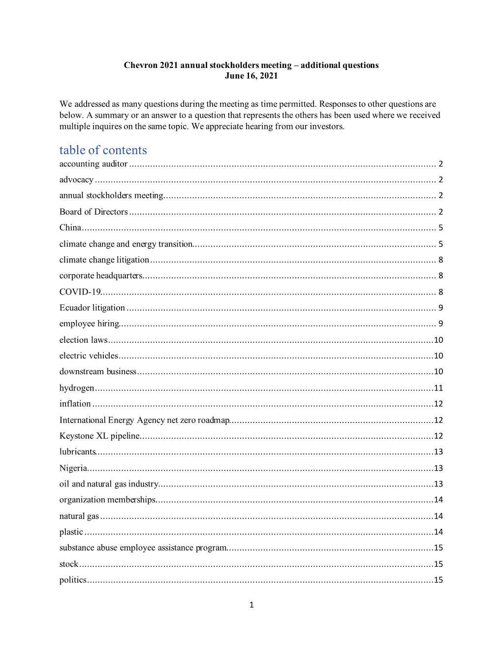 Table of Contents Accounting Auditor