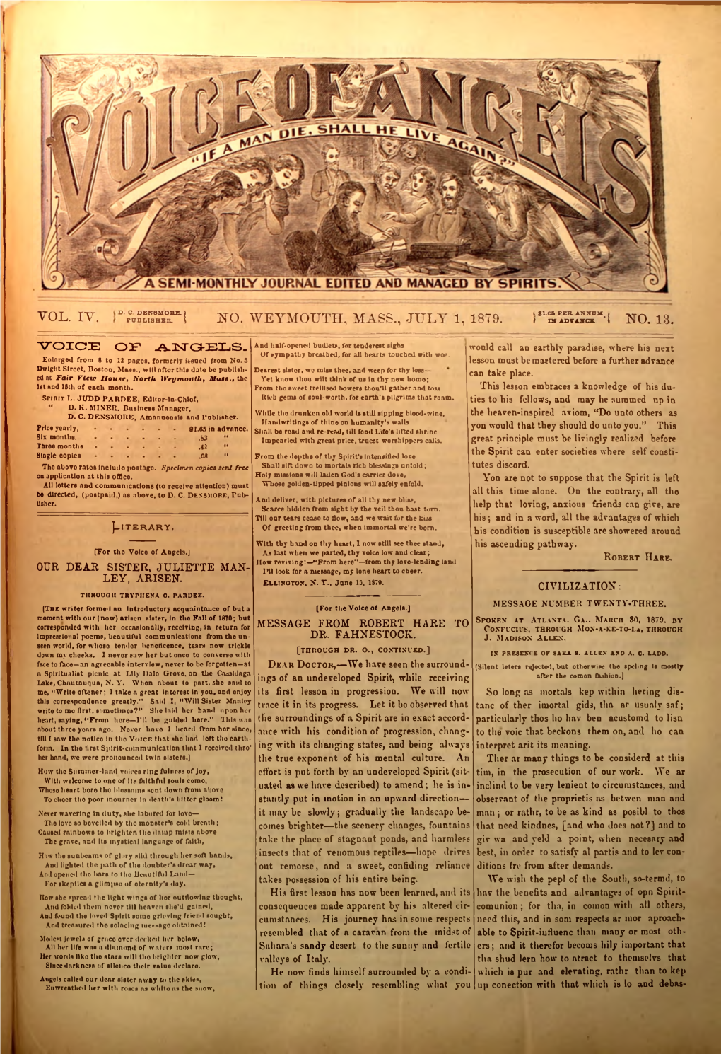 Voice of Angels V4 N13 Jul 1 1879