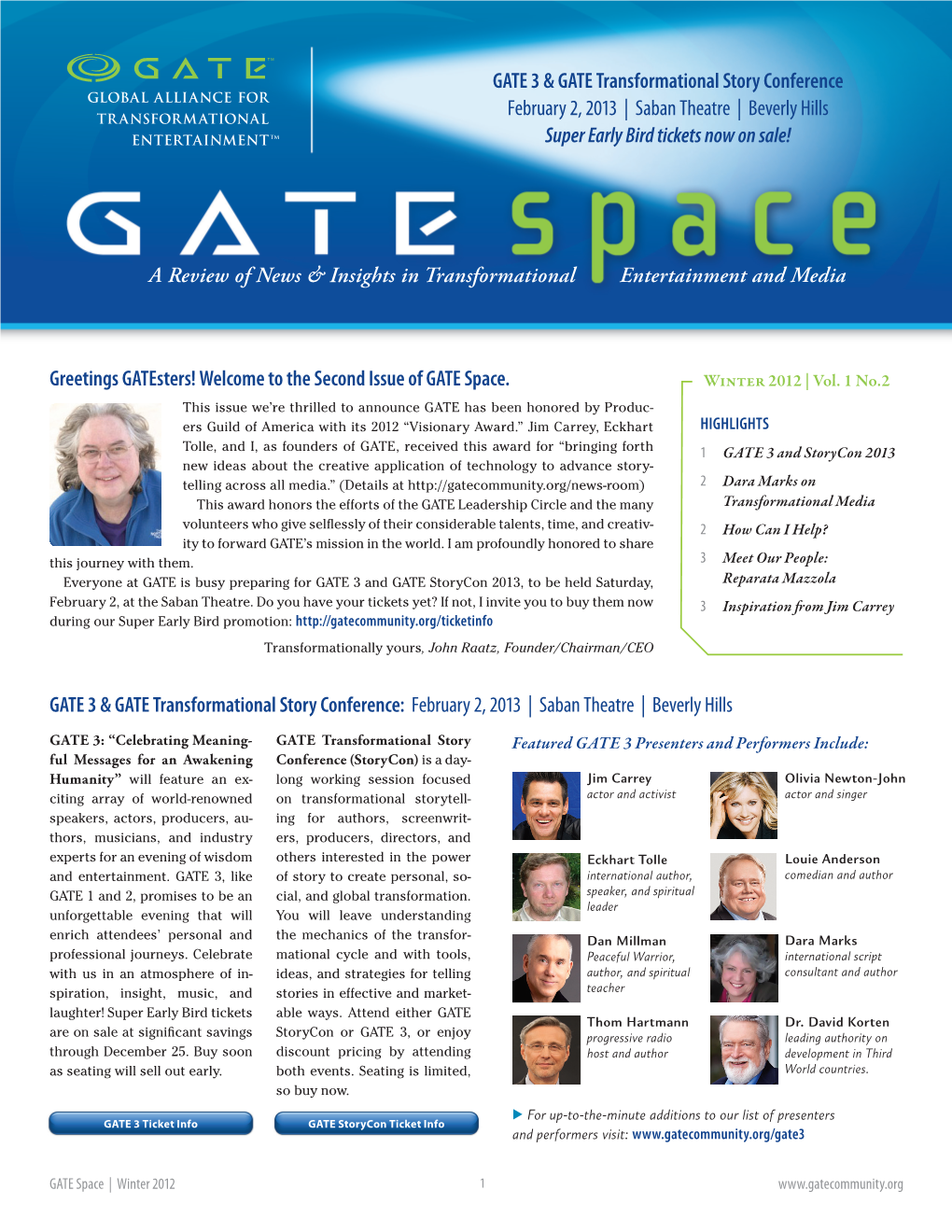 Greetings Gatesters! Welcome to the Second Issue of GATE Space