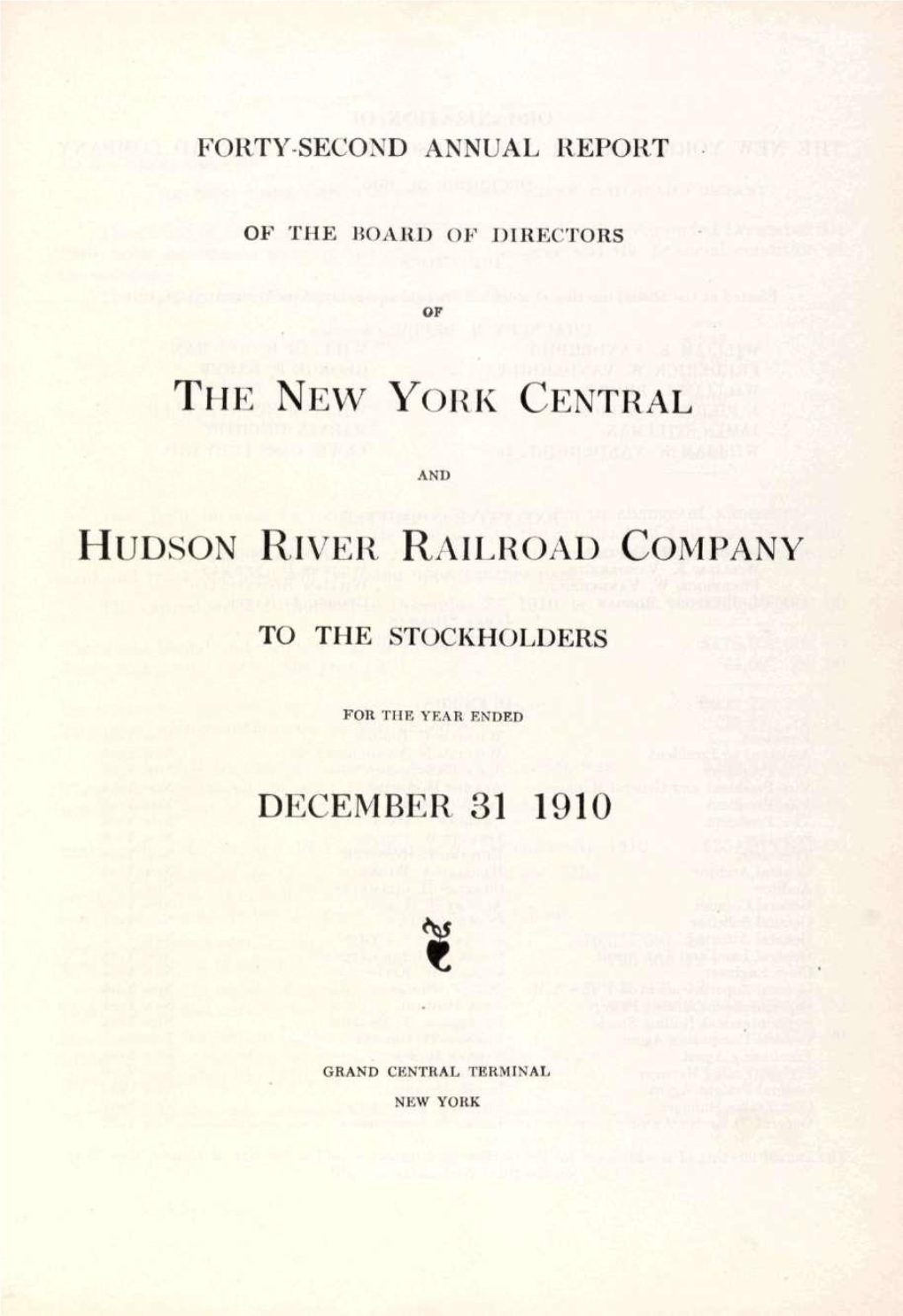 The New York Central Hudson River Railroad Company