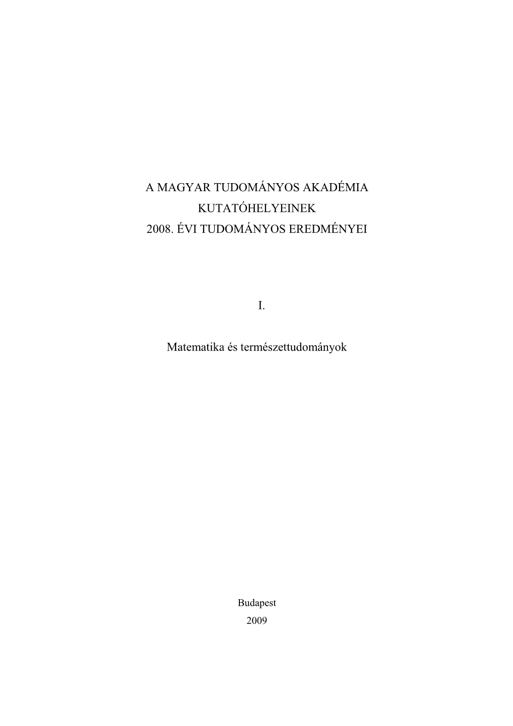 Matematika És Természettudományok