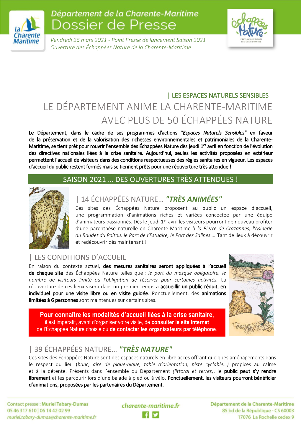 Le Département Anime La Charente-Maritime Avec Plus De 50 Échappées Nature