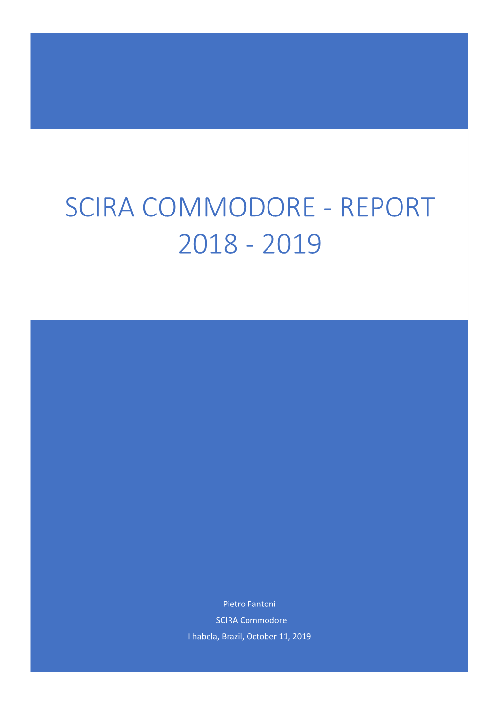 Scira Commodore - Report 2018 - 2019