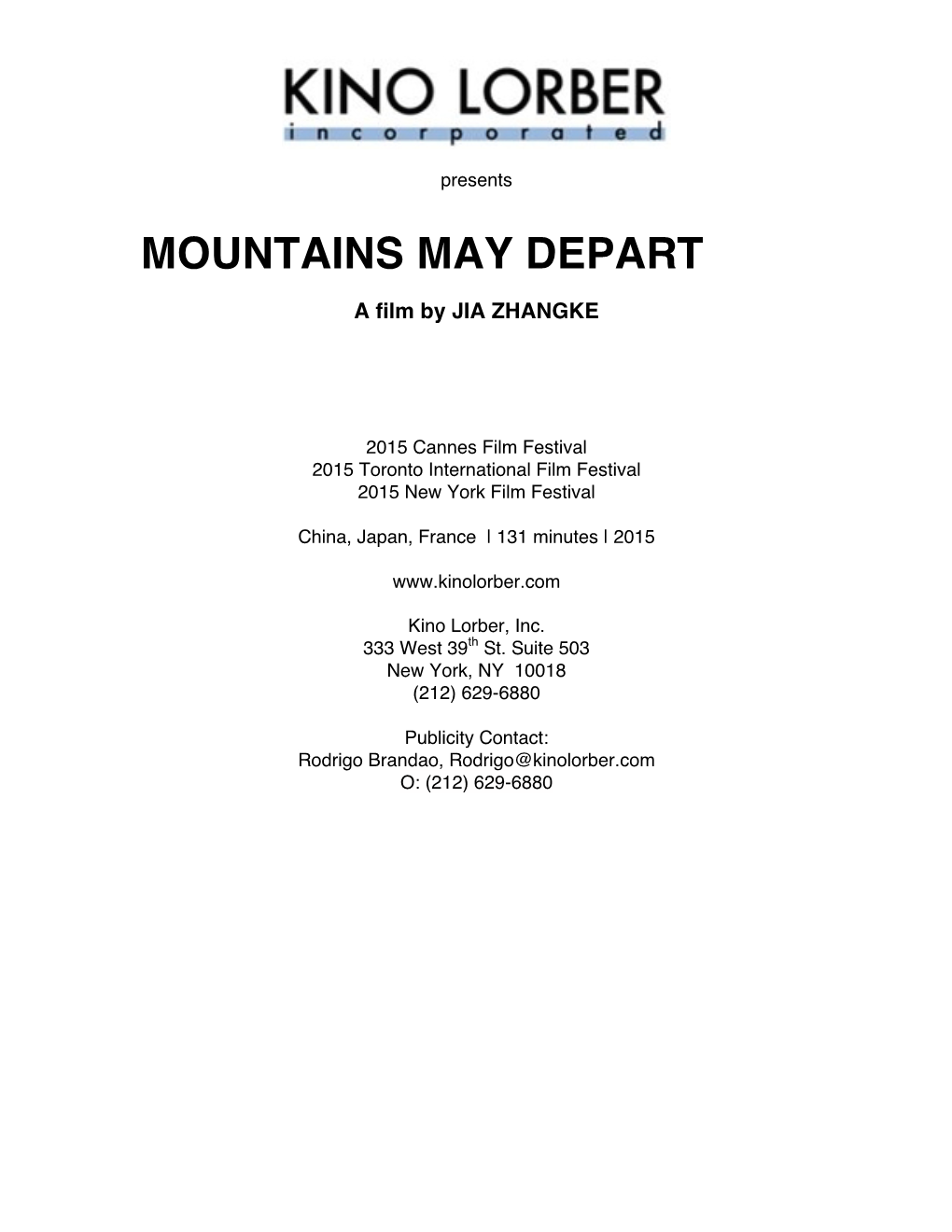 Mountains May Depart