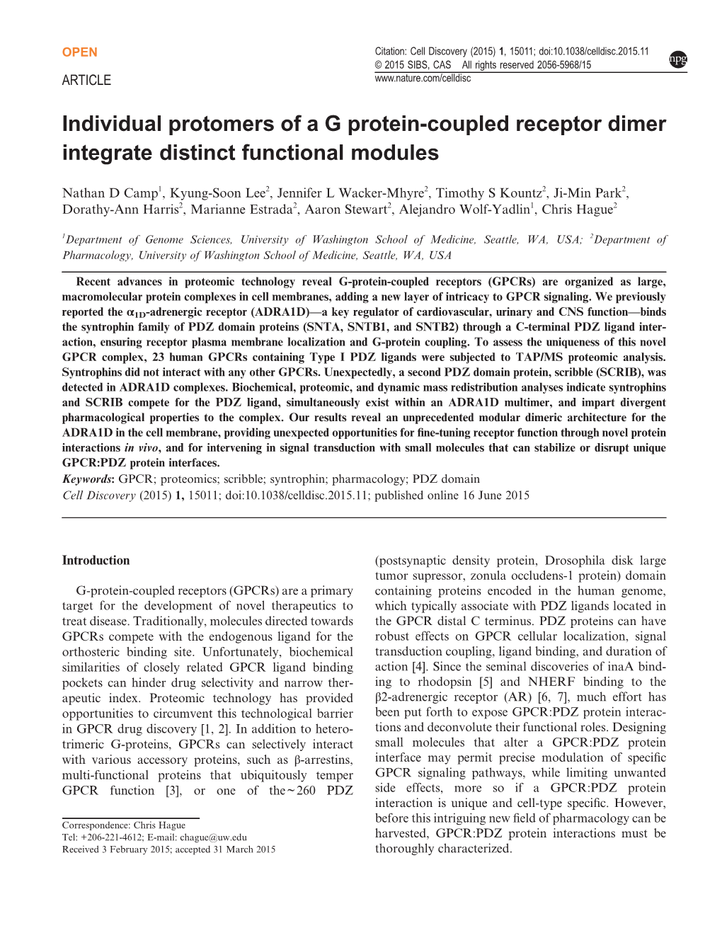Individual Protomers of a G Protein-Coupled Receptor Dimer Integrate Distinct Functional Modules