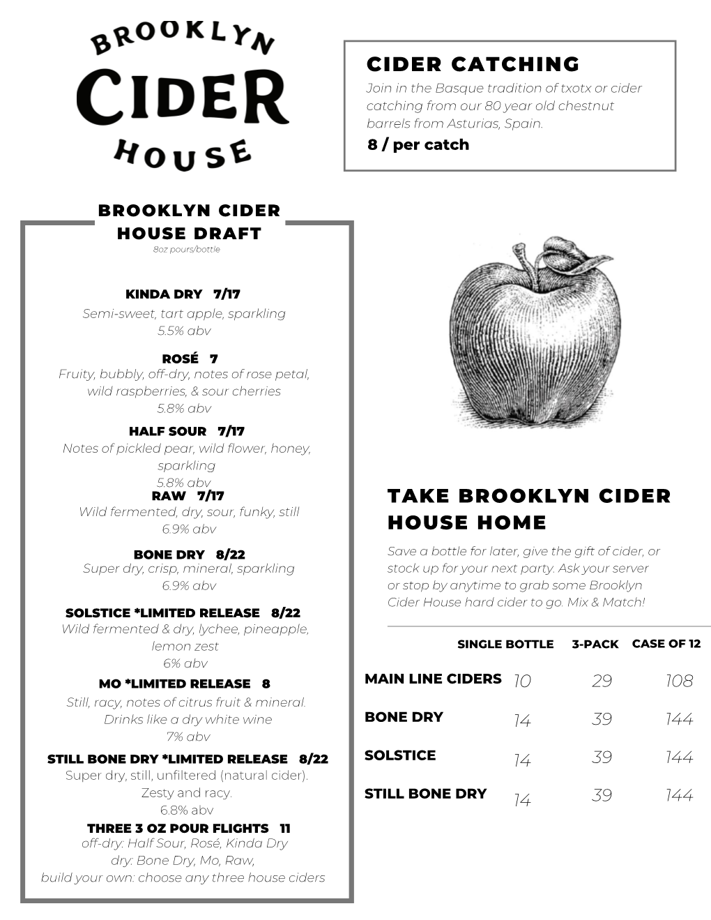 BCH Beverage Menu