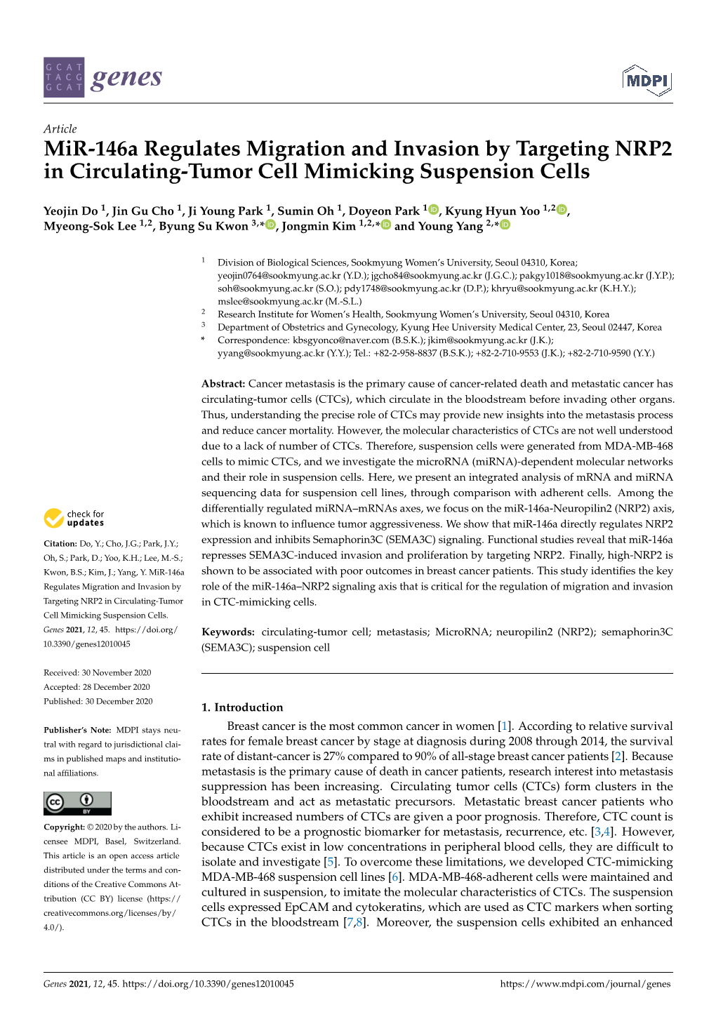 Mir-146A Regulates Migration and Invasion by Targeting NRP2 in Circulating-Tumor Cell Mimicking Suspension Cells