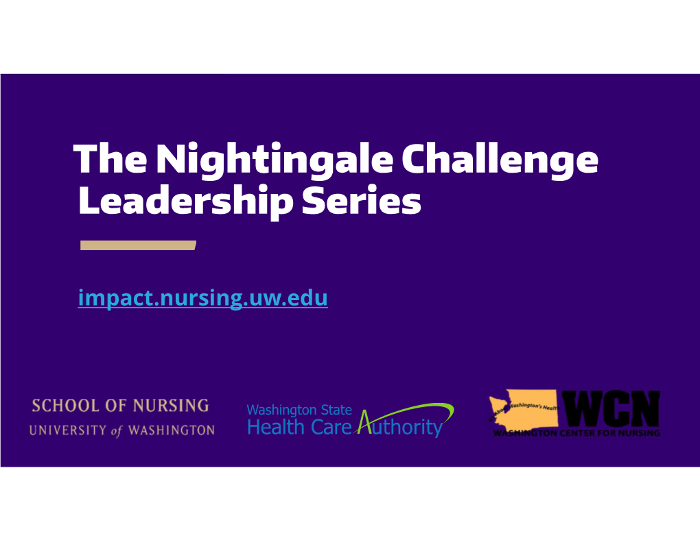 The Nightingale Challenge Leadership Series