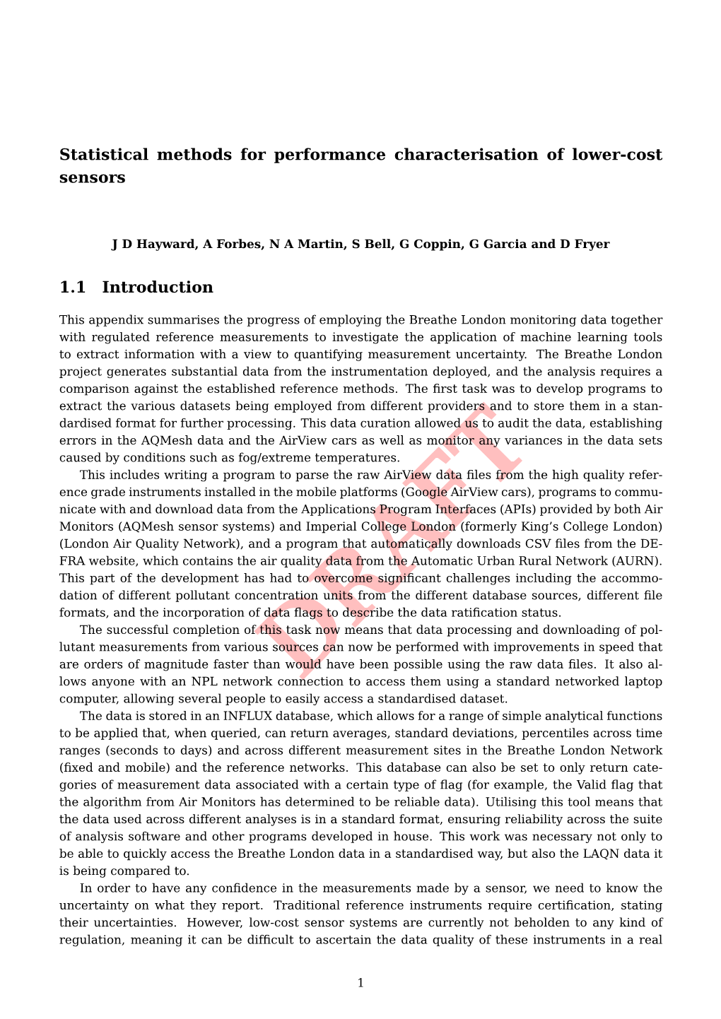 Breathe London-NPL-Statistical Methods for Characterisation Of