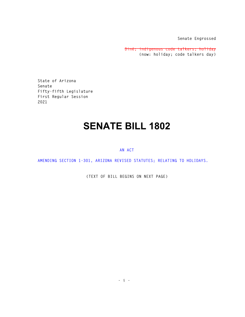 Senate Bill 1802