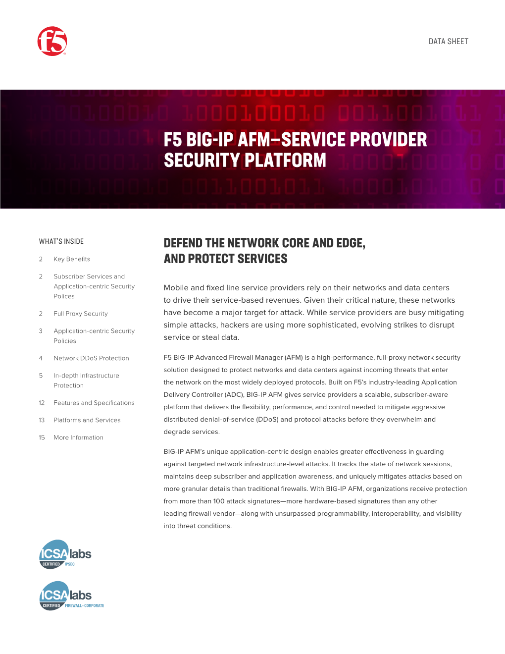 F5 Big-Ip Afm—Service Provider Security Platform