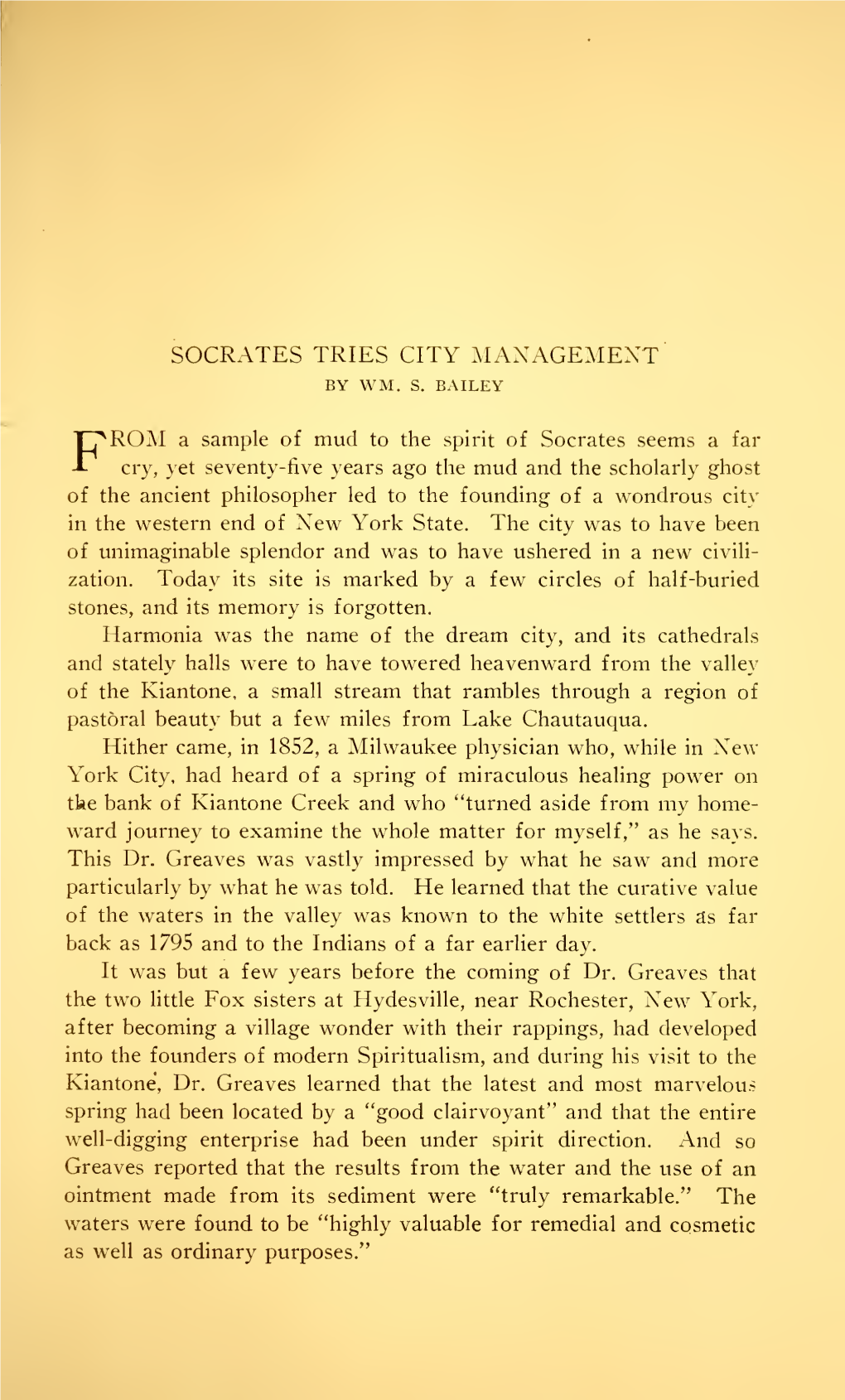 Socrates Tries City Management