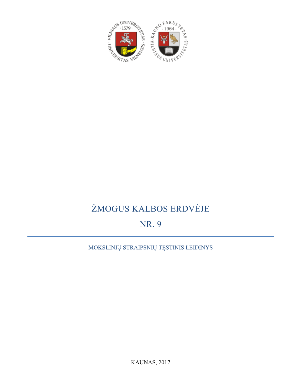 Žmogus Kalbos Erdvėje Nr. 9