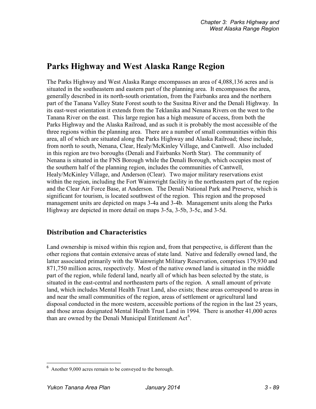 Parks Highway and West Alaska Range Region