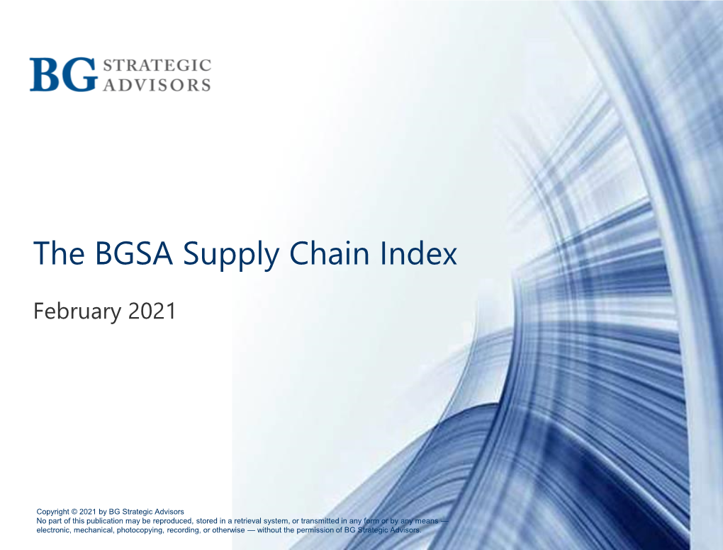 The BGSA Supply Chain Index