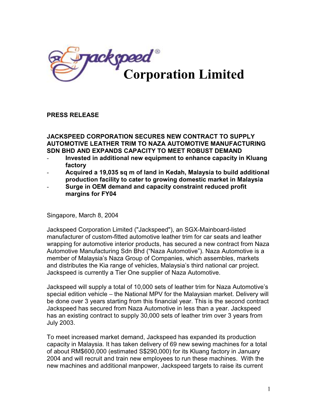 Corporation Limited