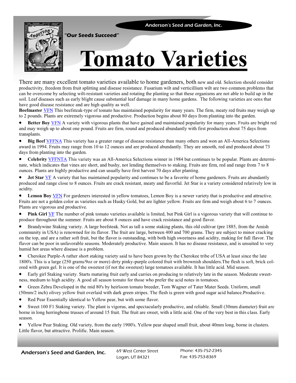 Tomato Varieties