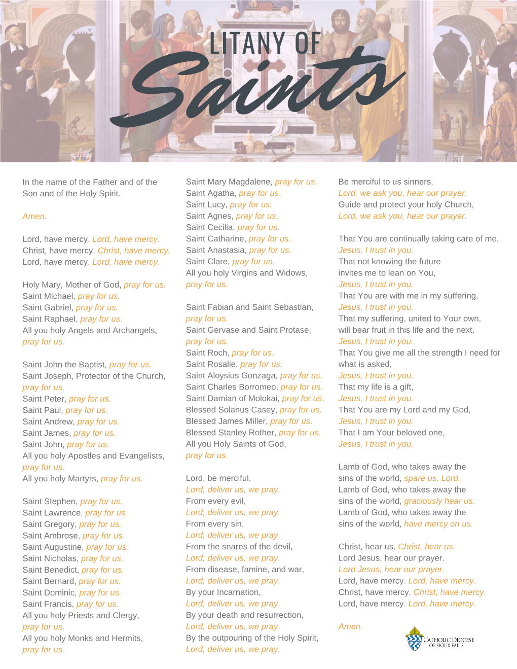 LITANY of Saints