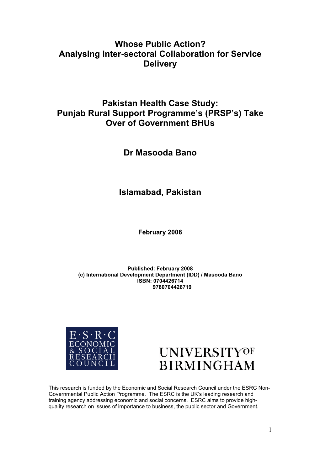Punjab Rural Support Programme (Health)
