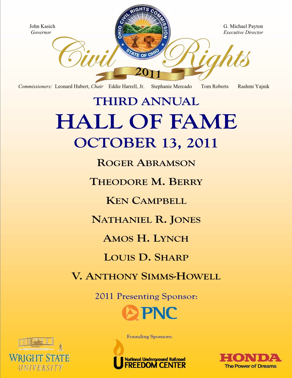 Program Ohio Civil Rights Hall of Fame