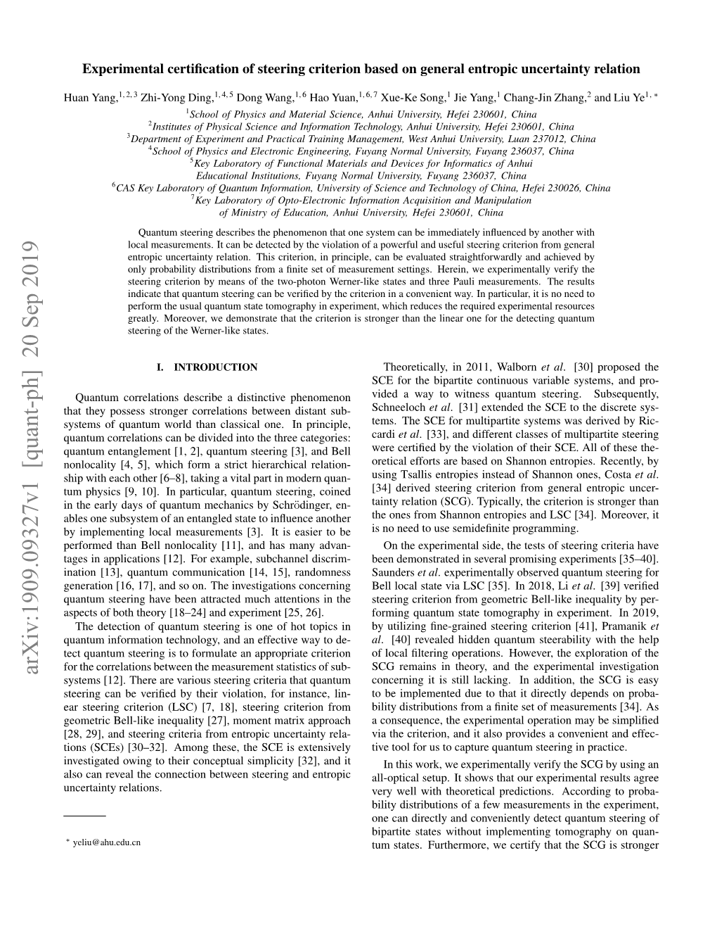 Arxiv:1909.09327V1 [Quant-Ph] 20 Sep 2019 Systems [12]