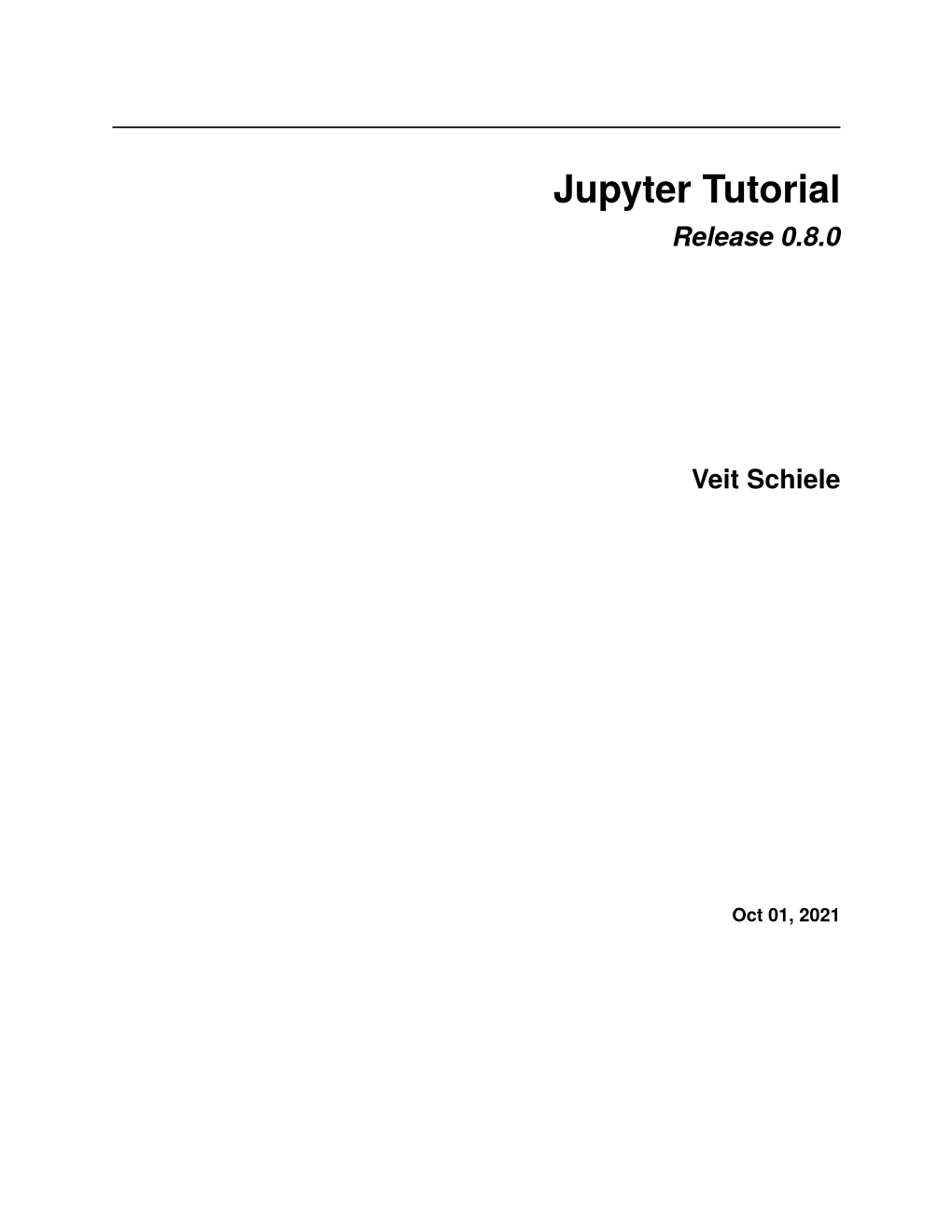 Jupyter Tutorial Release 0.8.0