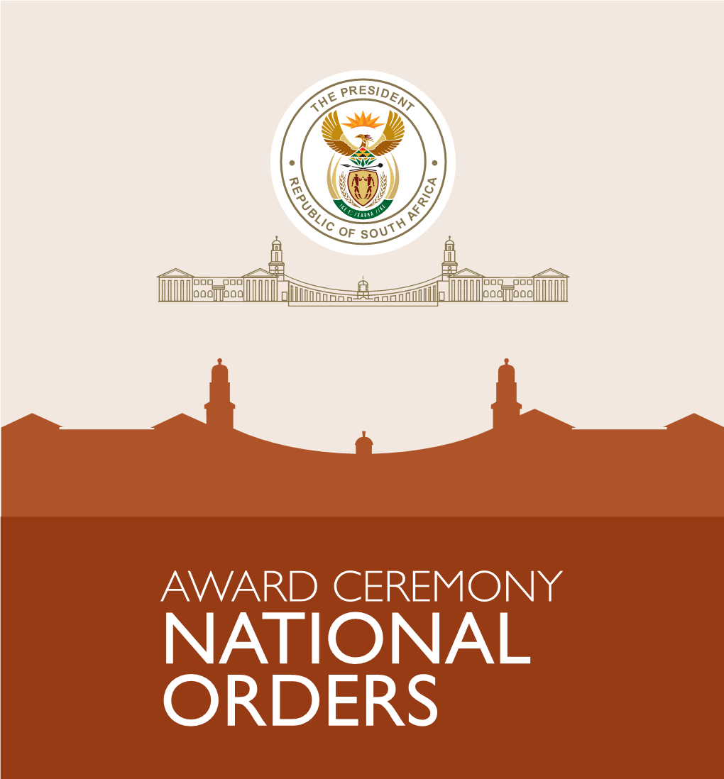 Presentation of National Orders Osefako Makgatho Presidential Guesthouse R Pretoria Tuesday, 8 December 2015