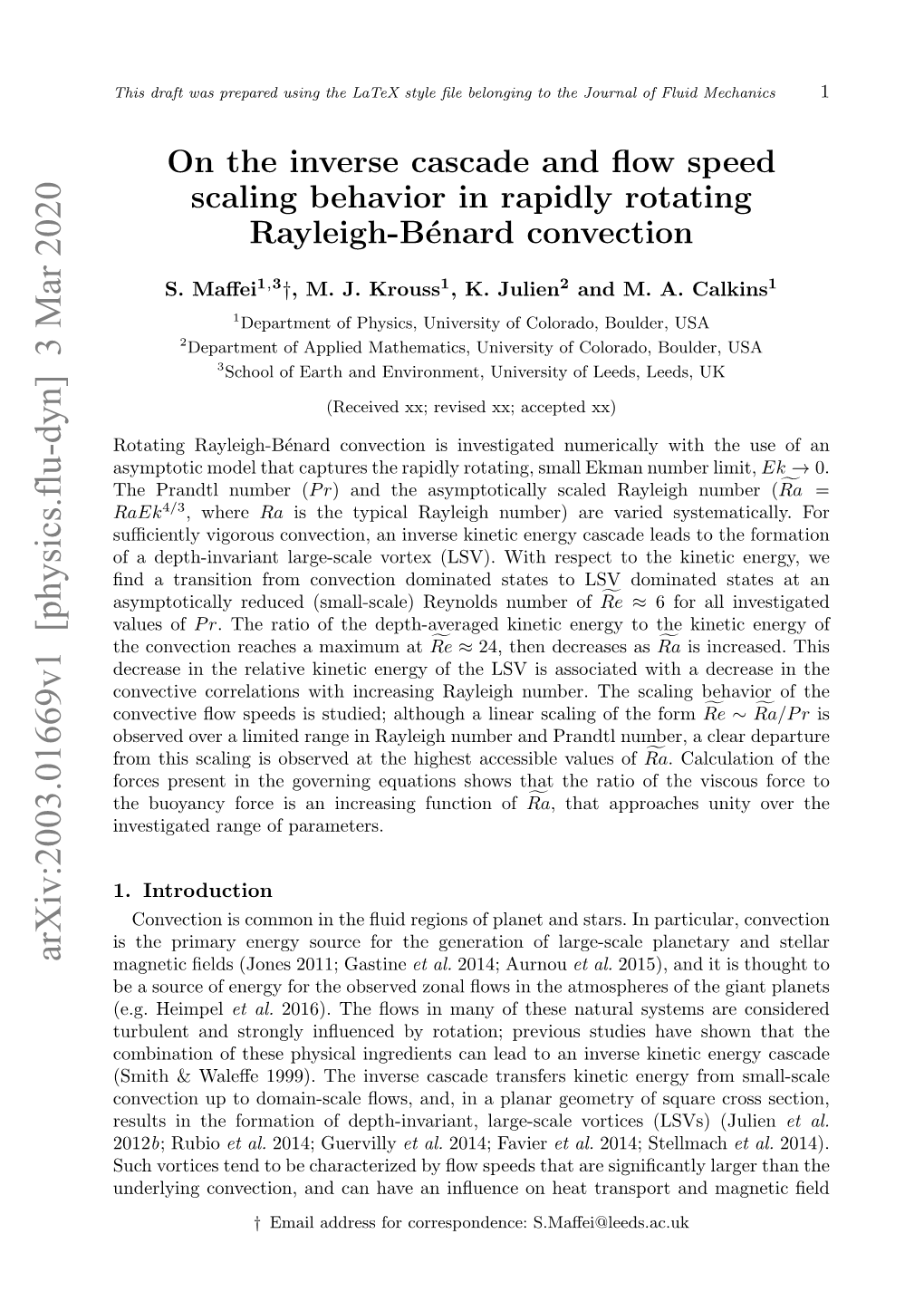 On the Inverse Cascade and Flow Speed Scaling Behavior in Rapidly Rotating Rayleigh-Bénard Convection