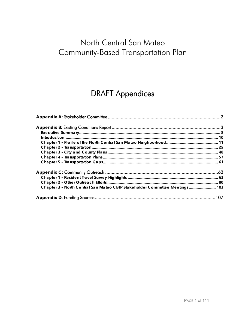 North Central San Mateo Community-Based Transportation Plan