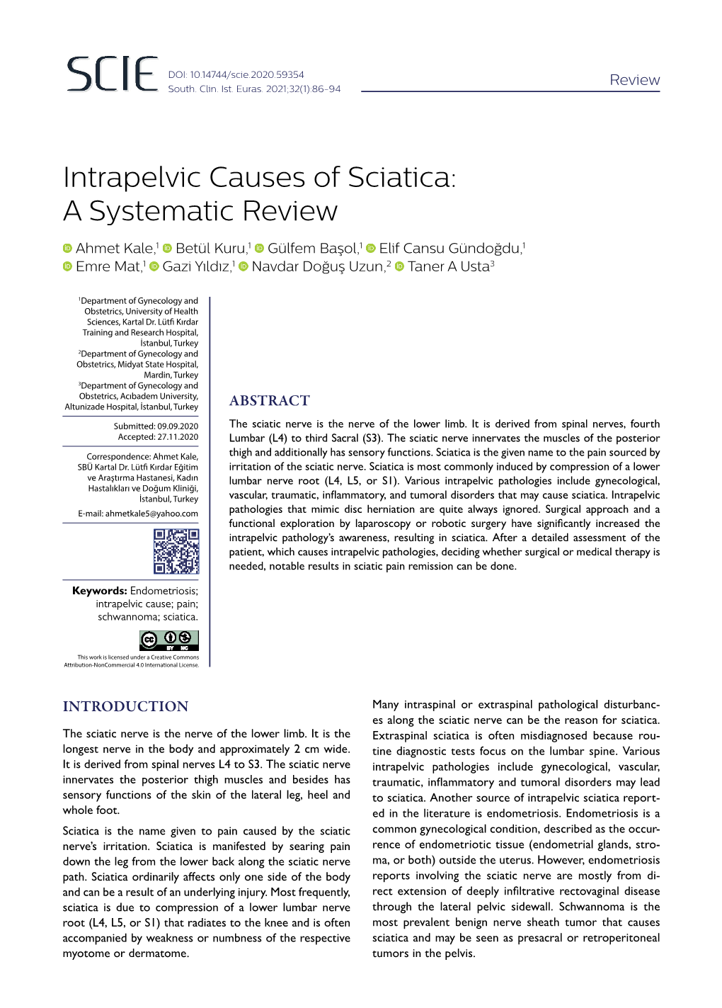 Intrapelvic Causes of Sciatica: a Systematic Review