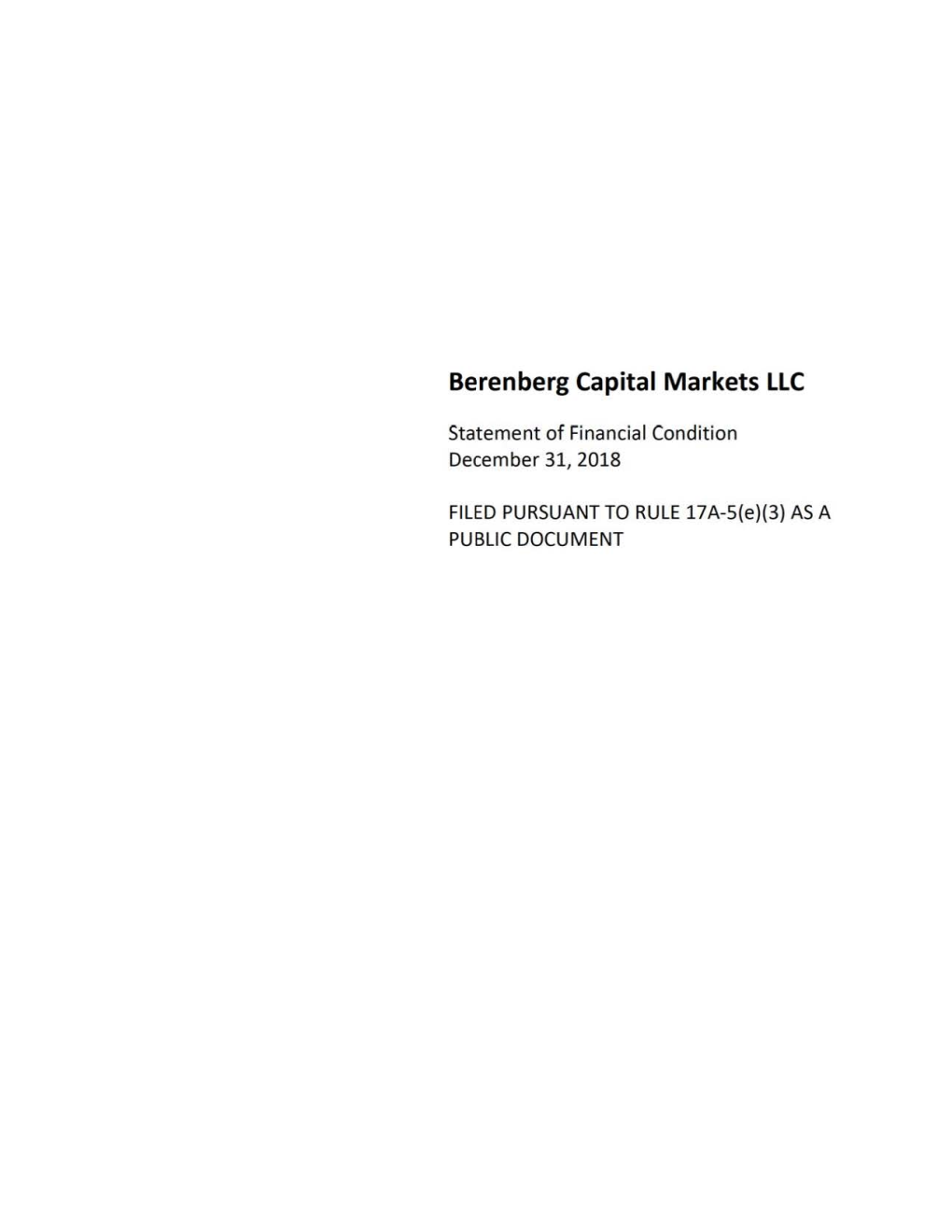 Berenberg Capital Markets LLC