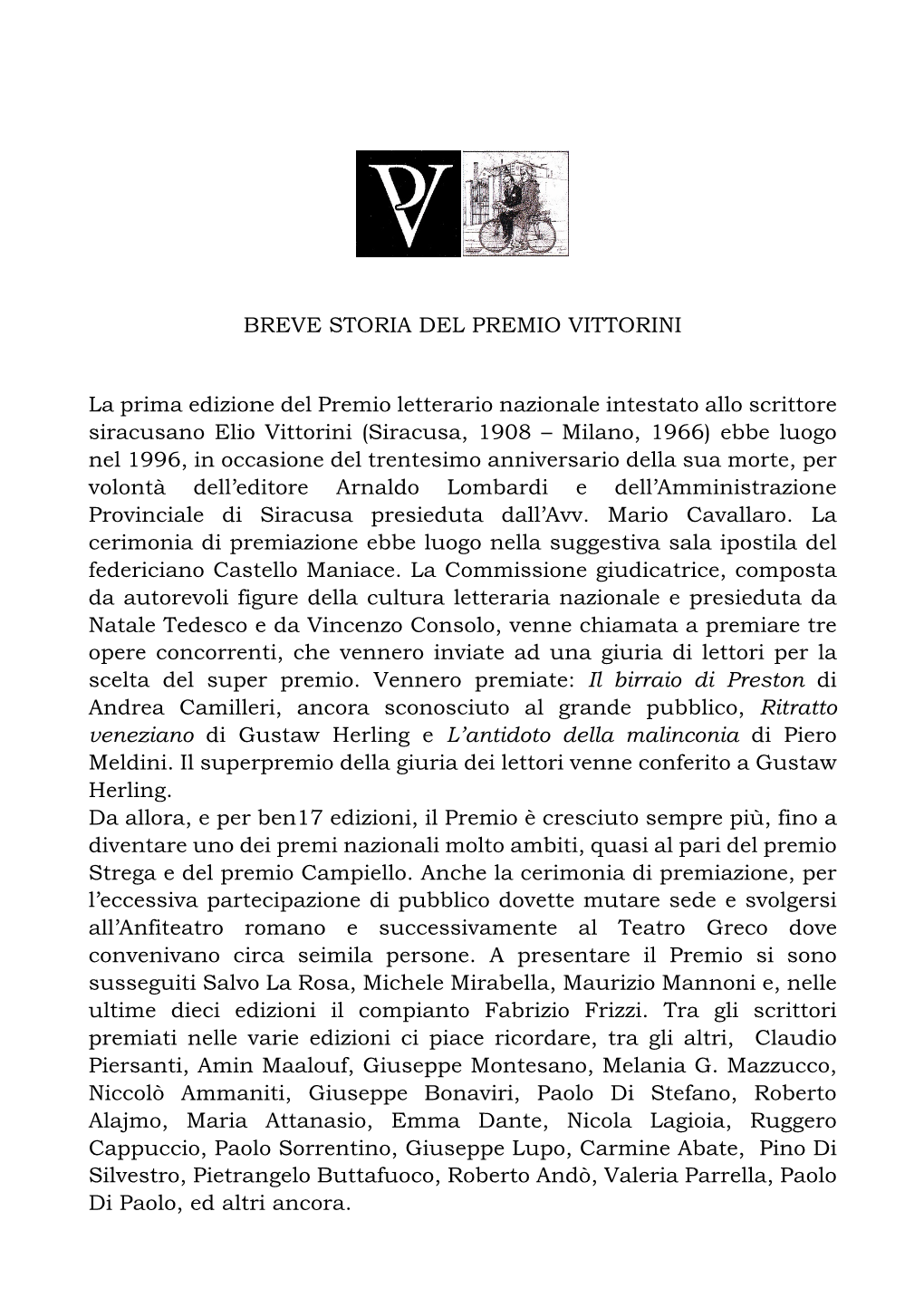 Storia Del Premio Vittorini