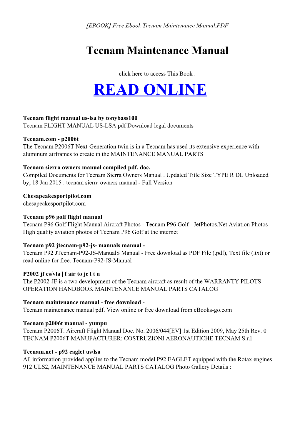 Tecnam Maintenance Manual.PDF