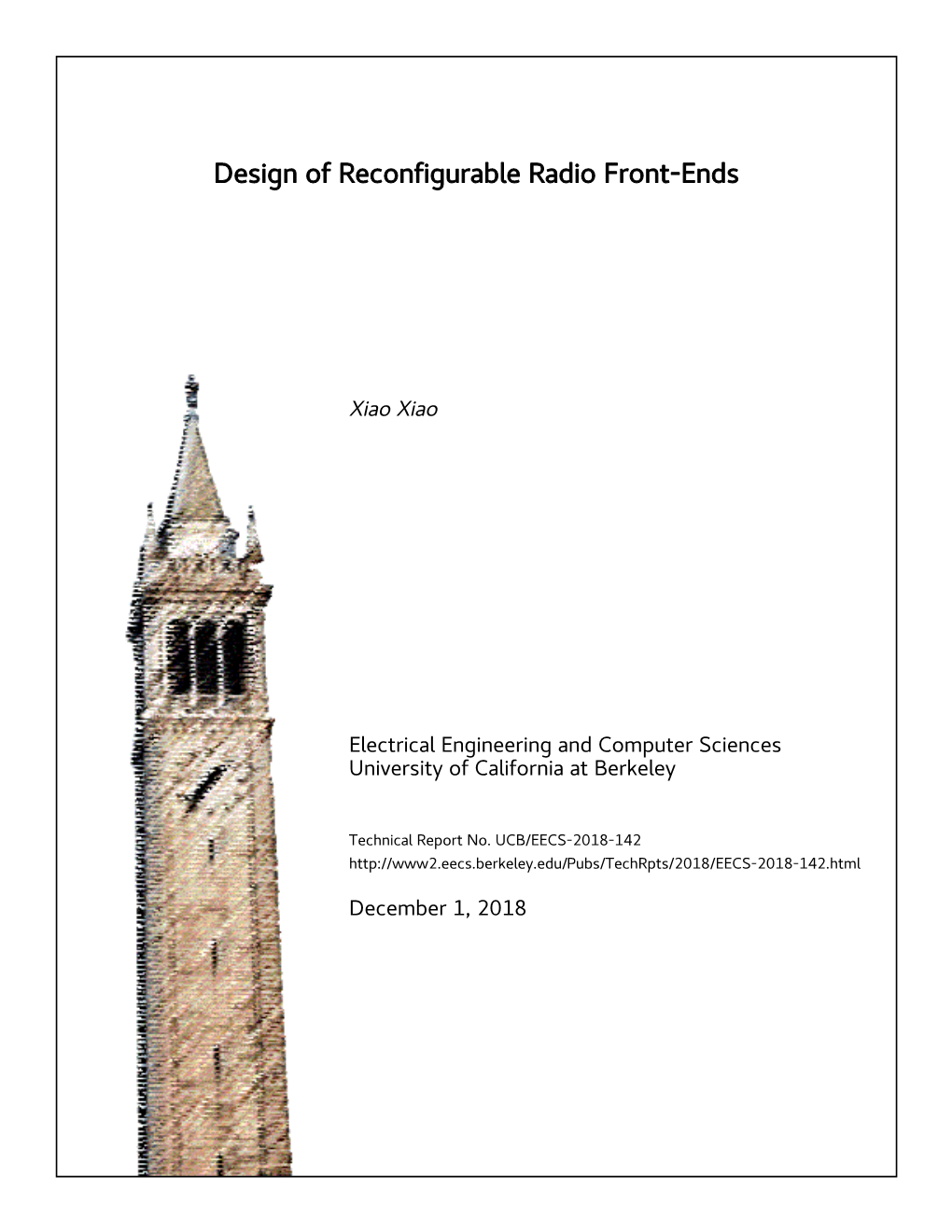 Design of Reconfigurable Radio Front-Ends