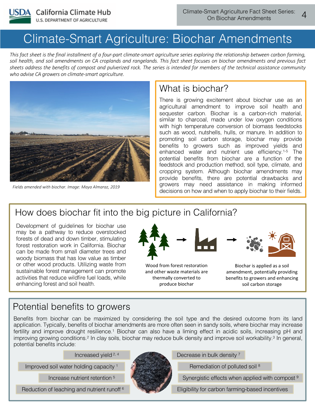 Climate-Smart Agriculture: Biochar Amendments