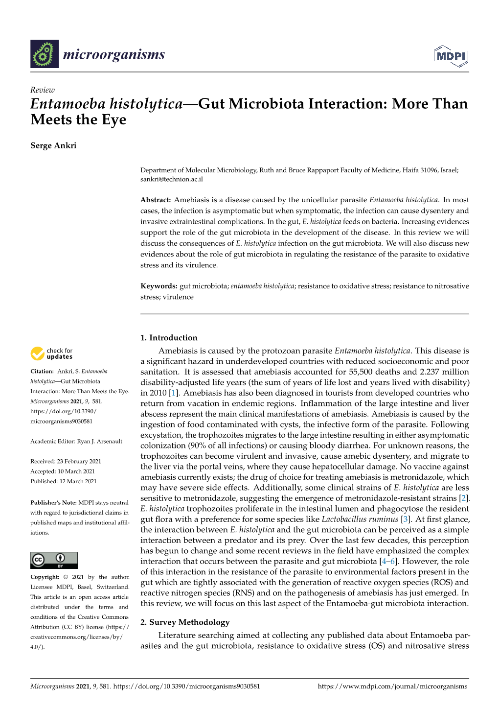 Entamoeba Histolytica—Gut Microbiota Interaction: More Than Meets the Eye