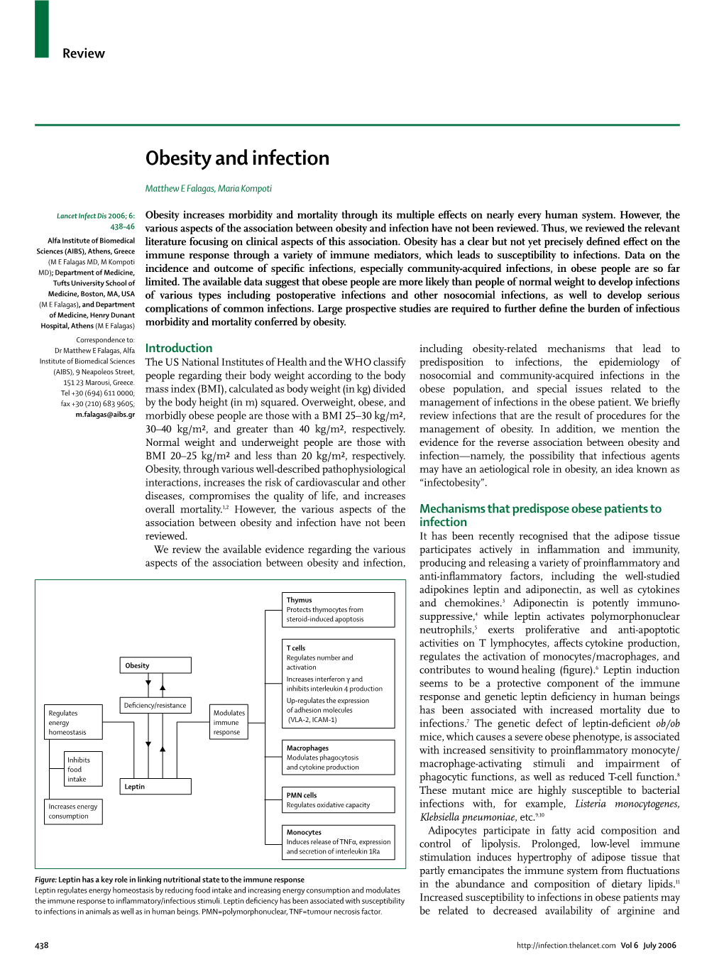 Obesity and Infection