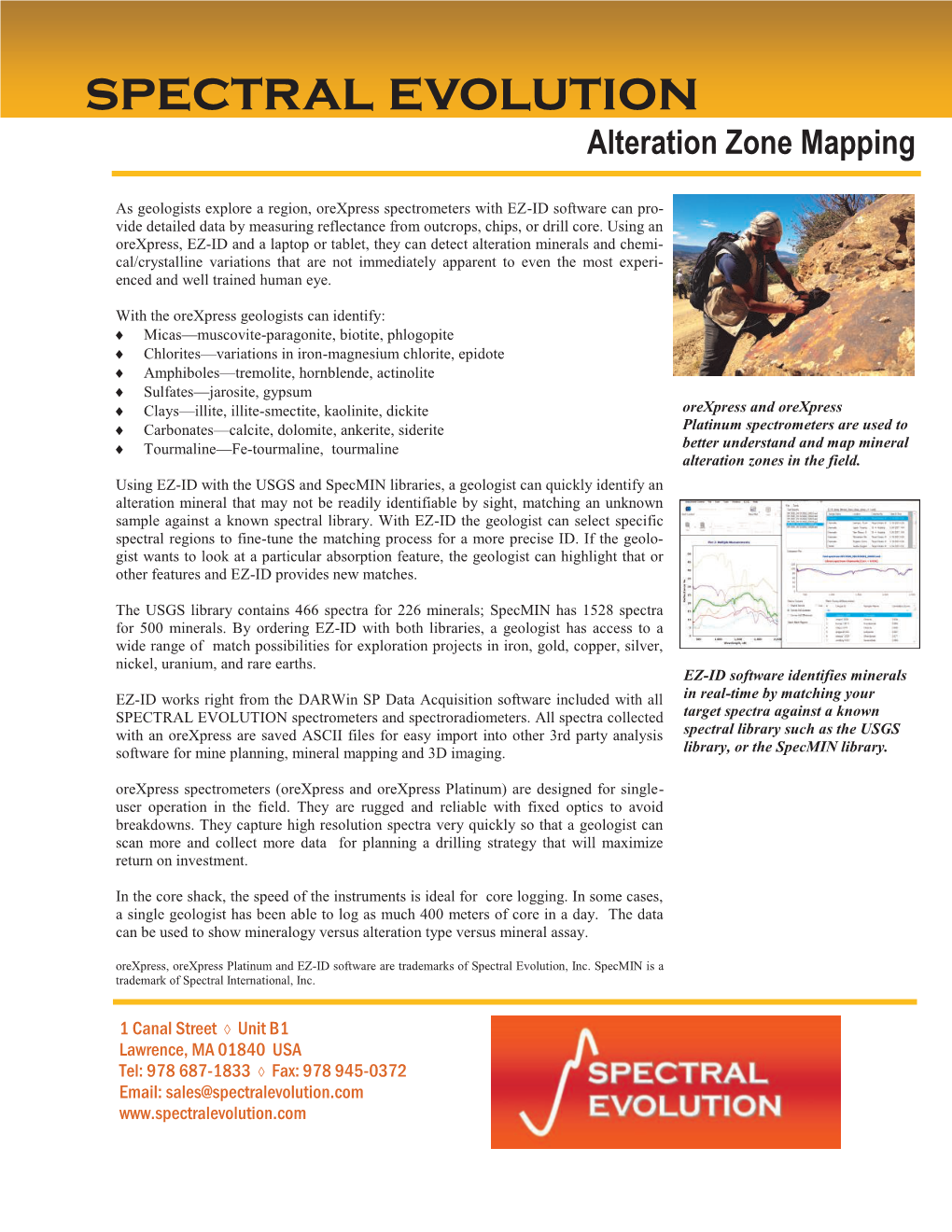 Spectral Evolution Alteration Zone Mapping