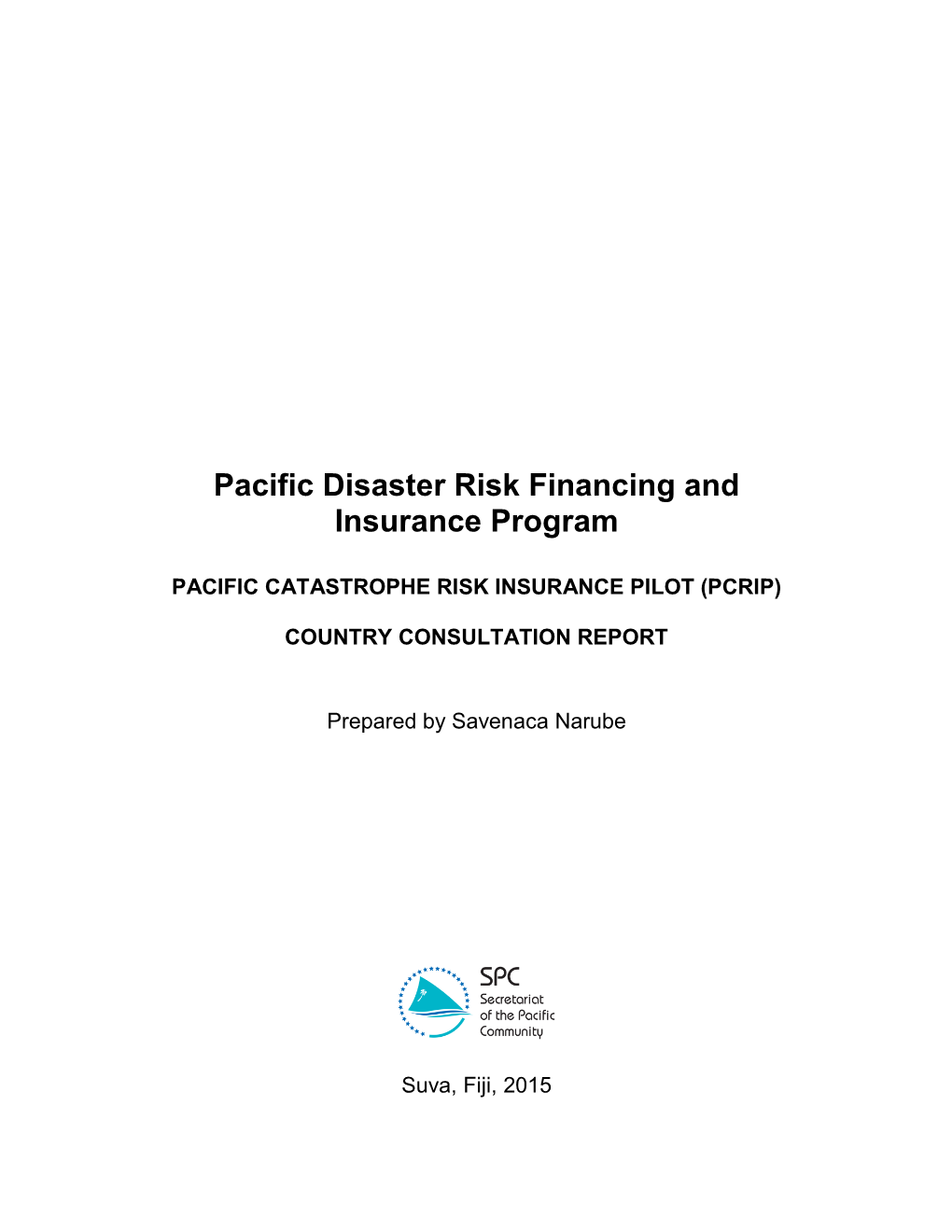 Pacific Disaster Risk Financing and Insurance Program