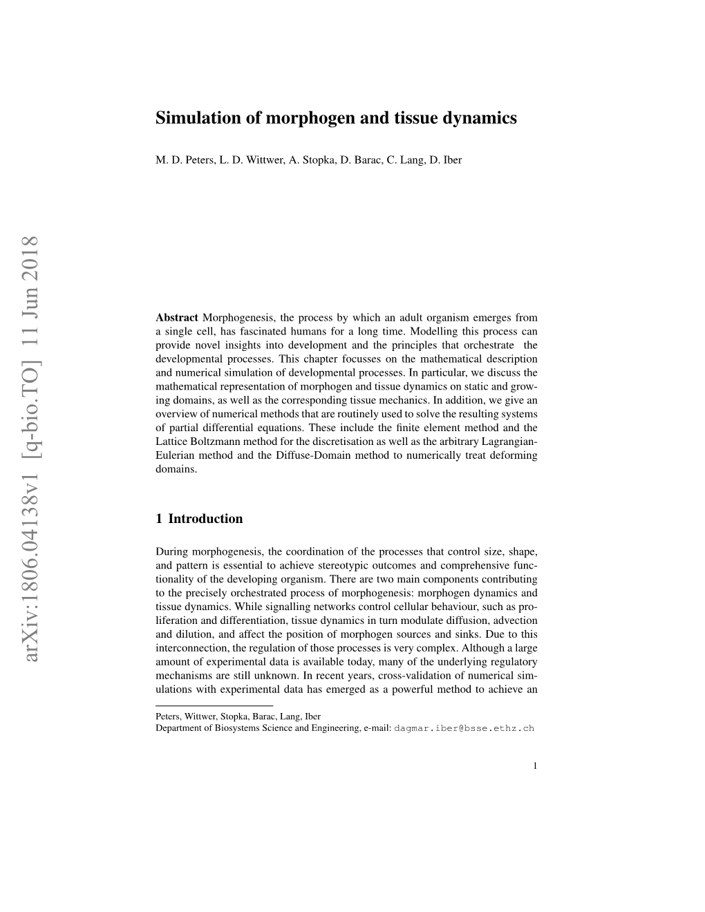 Simulation of Morphogen and Tissue Dynamics