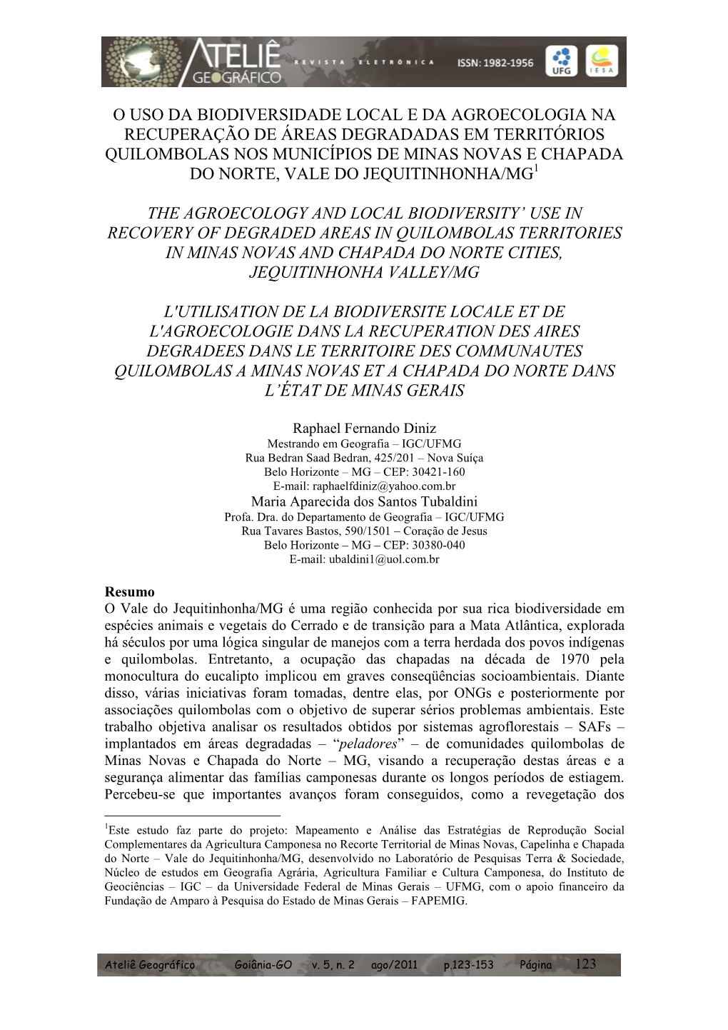 O Uso Da Biodiversidade Local E Da Agroecologia Na Recuperação De