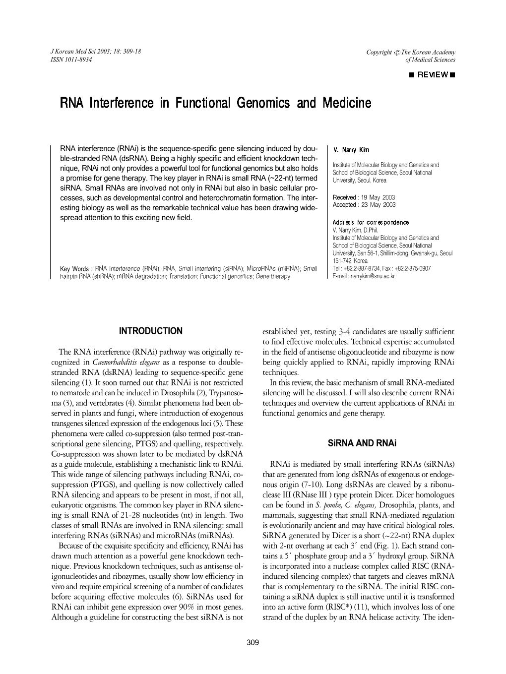 INTRODUCTION Sirna and Rnai