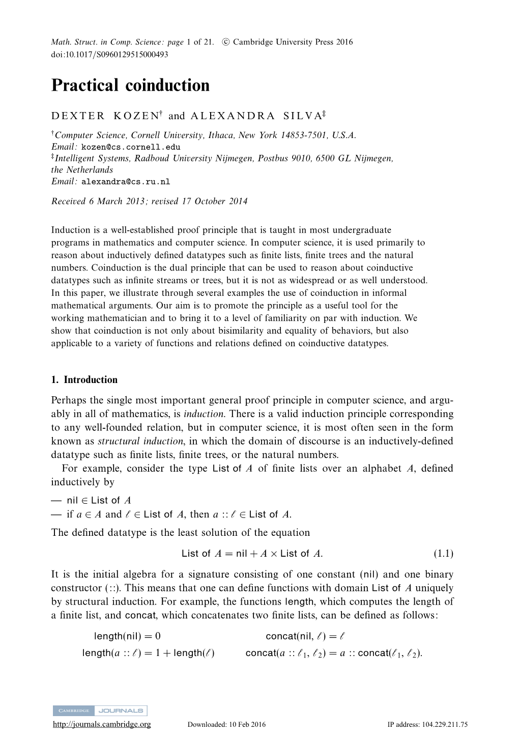 Practical Coinduction